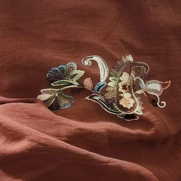 Anthropologie x fig & flower‎ embroidered floral button down shirt plus size 3X - Picture 7 of 8